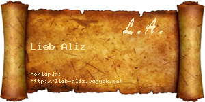 Lieb Aliz névjegykártya